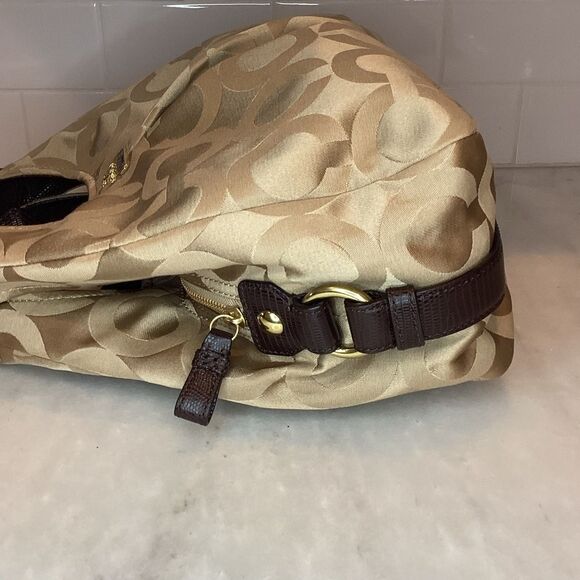 Coach Madison Maggie OpArt Gold/Tan Hobo Bag - Picture 6 of 16